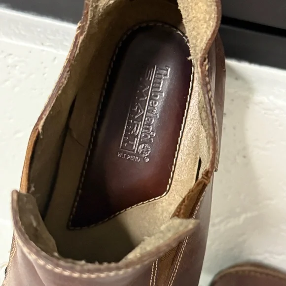Timberland Brown Leather Ankle Boots Women’s Size 9 Smart Comfort Slip-On - Picture 6 of 16